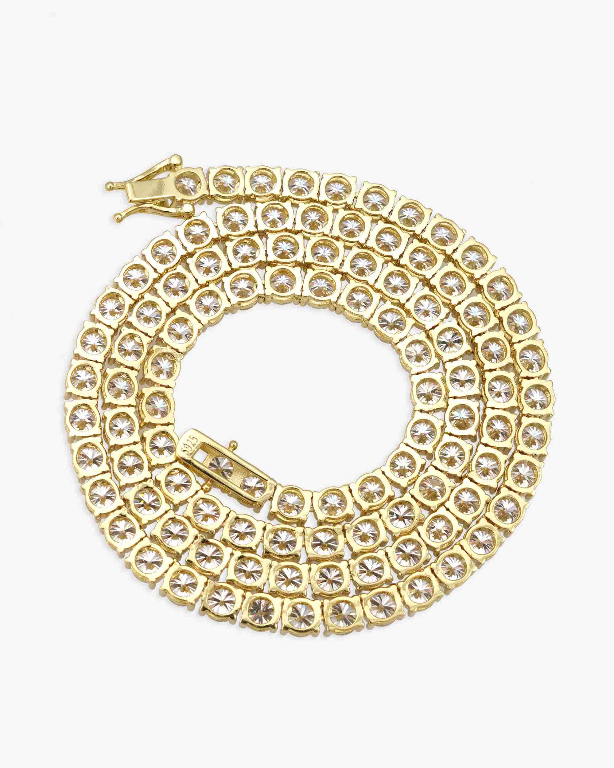 S925 Silver Moissanite Tennis Chain 14K Gold (ALL SIZES) - Image 24