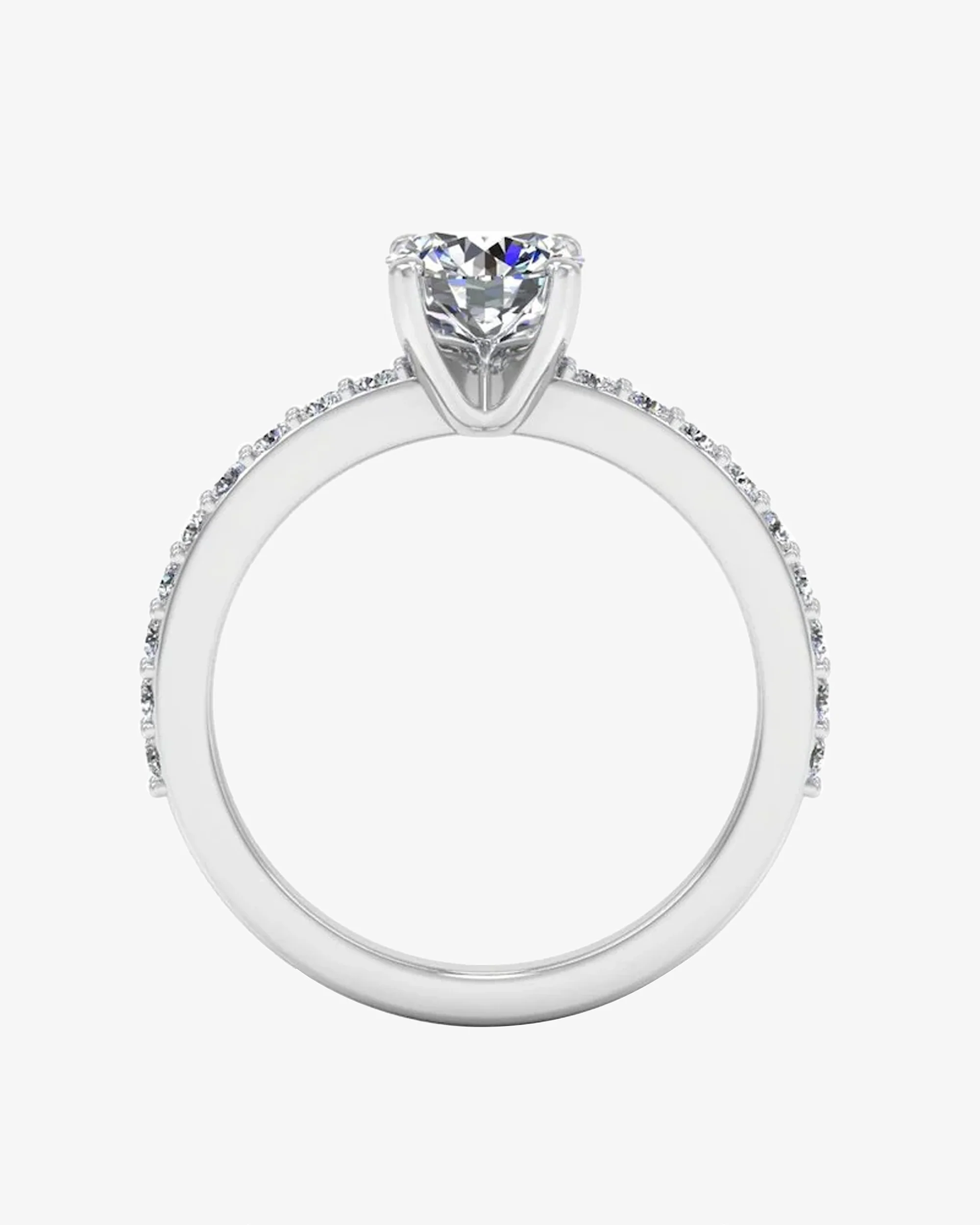 Semi Eternity Moissanite Brilliant Cut Engagement Ring - Image 6