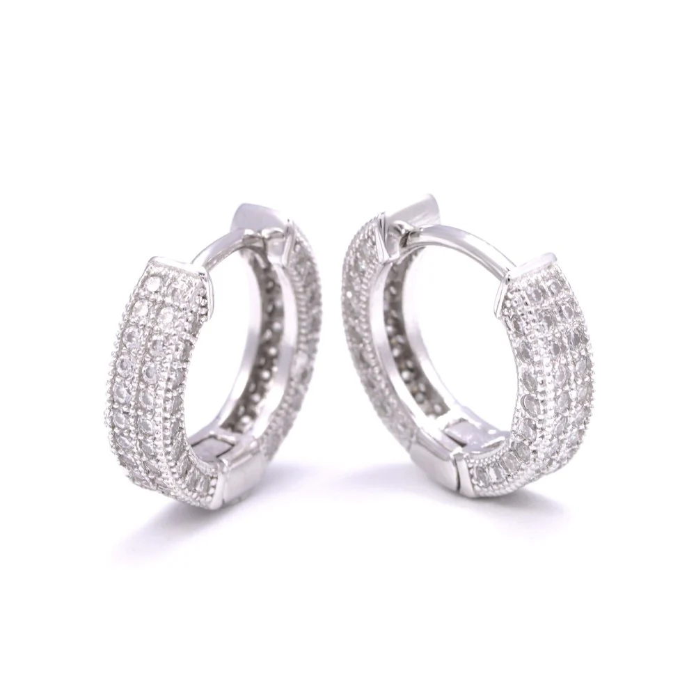 Side Halo Moissanite Earrings 14K Gold - Image 4