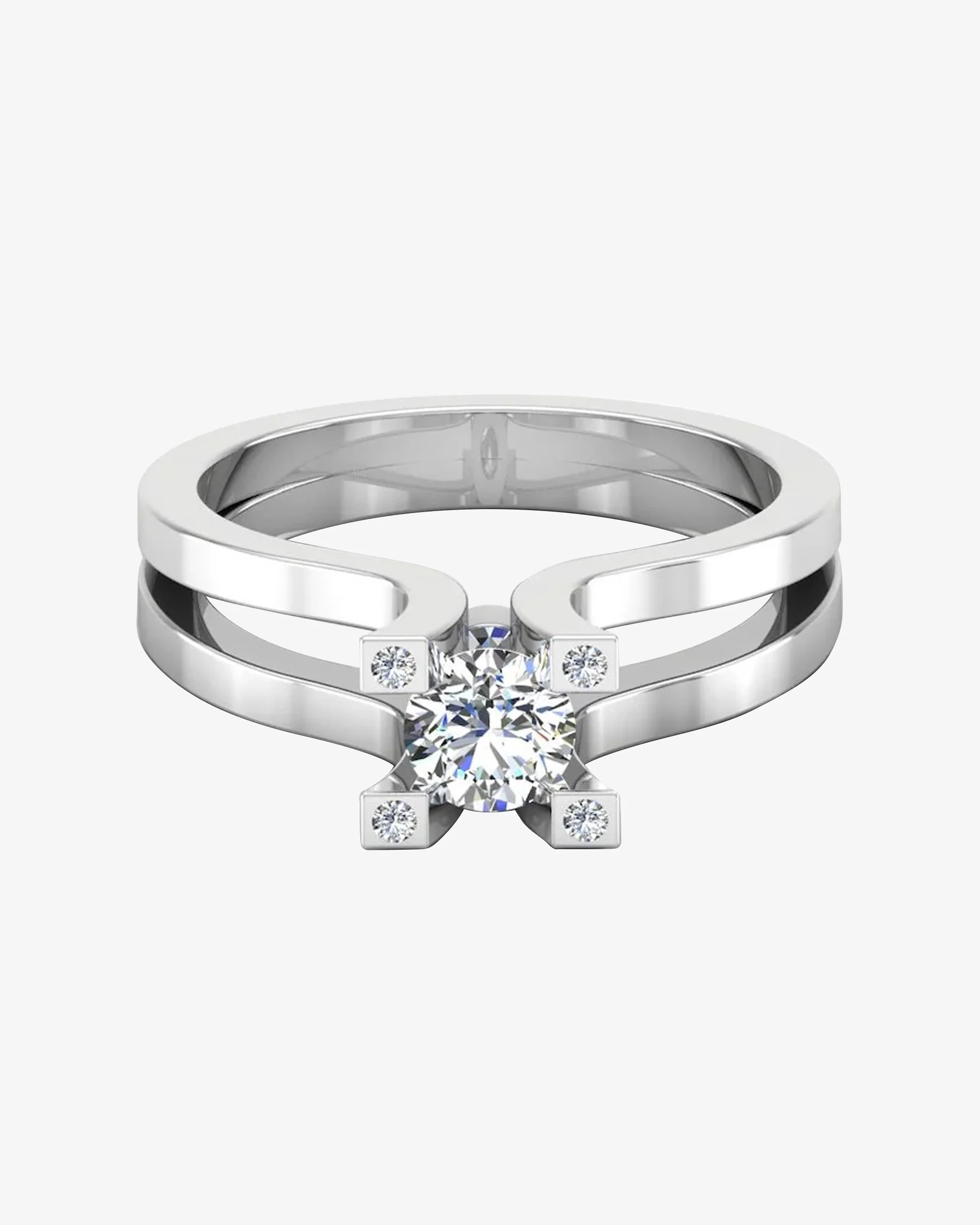 Simplistic Split Shank Moissanite Engagement Ring - Image 2