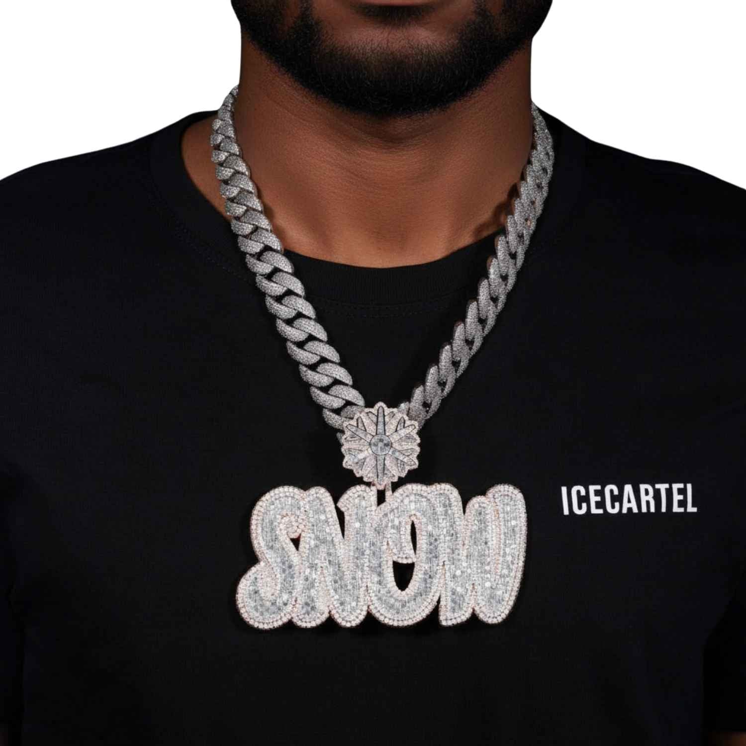 "SNOW" Custom Moissanite Pendant 14K Gold - Image 2