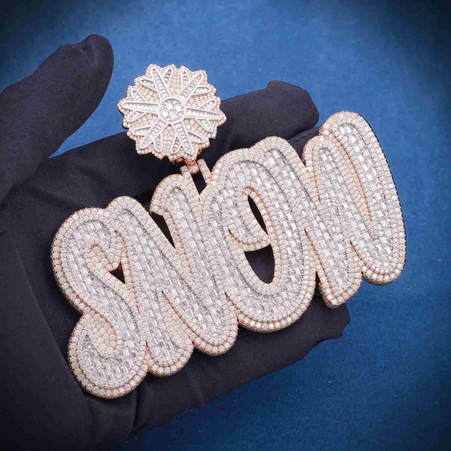 "SNOW" Custom Moissanite Pendant 14K Gold - Image 4