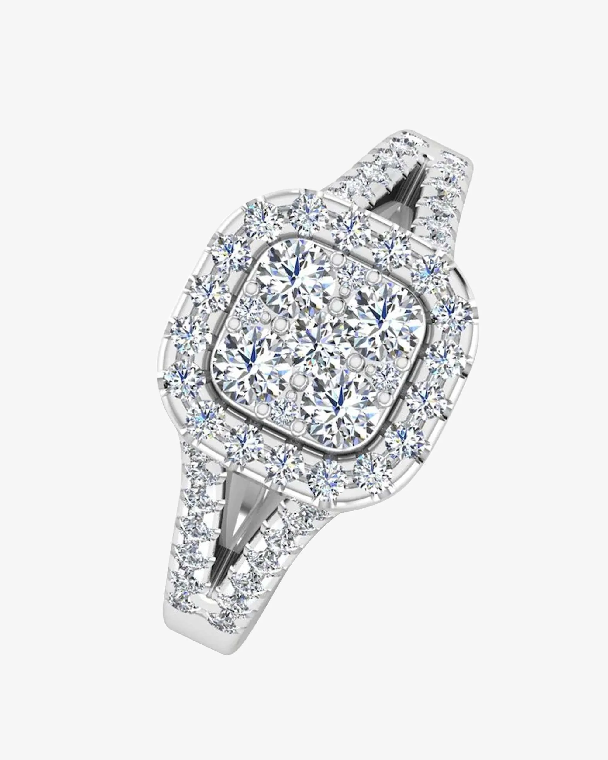 Split Shank Brilliant Cut Moissanite Engagement Ring - Image 3