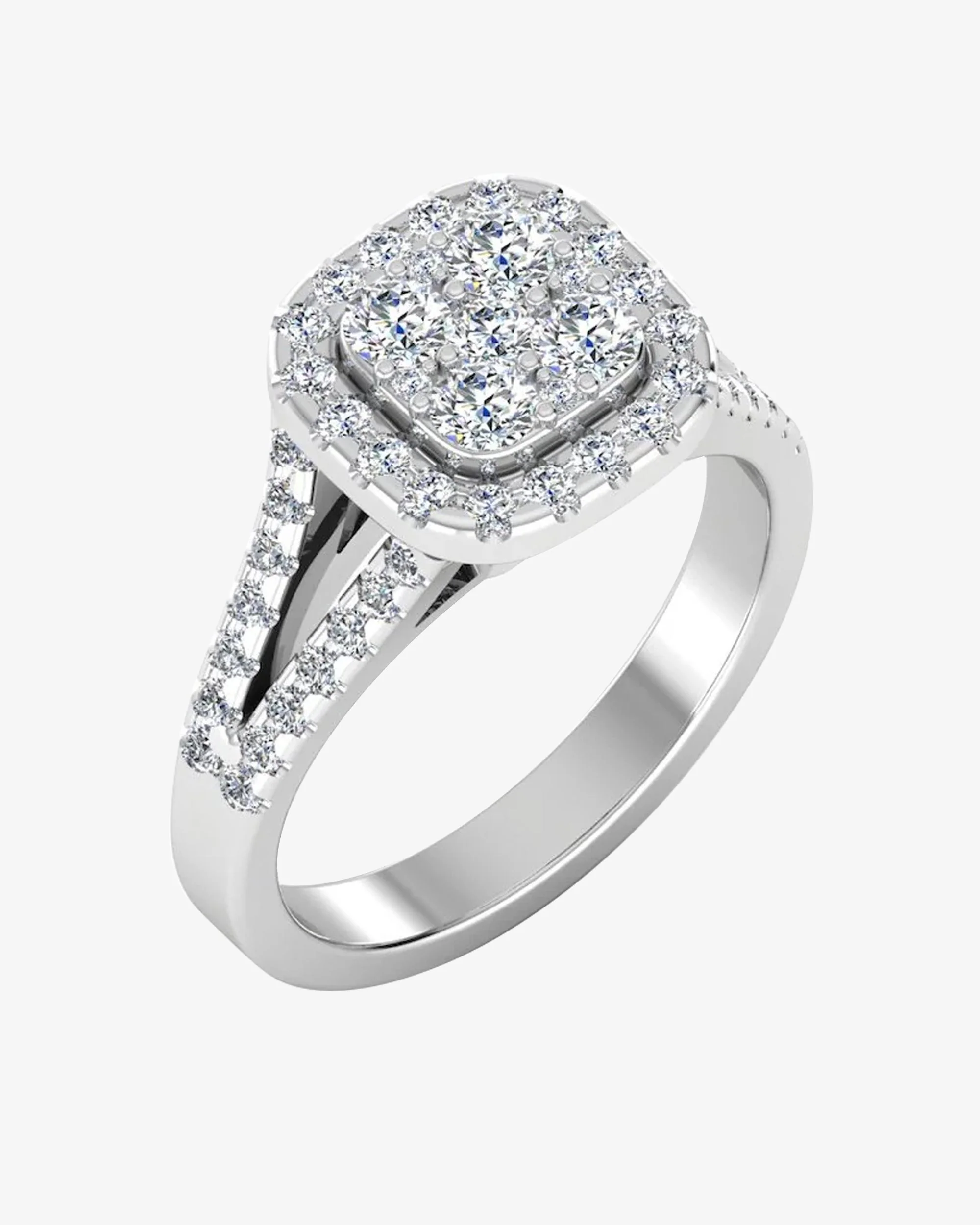 Split Shank Brilliant Cut Moissanite Engagement Ring - Image 4
