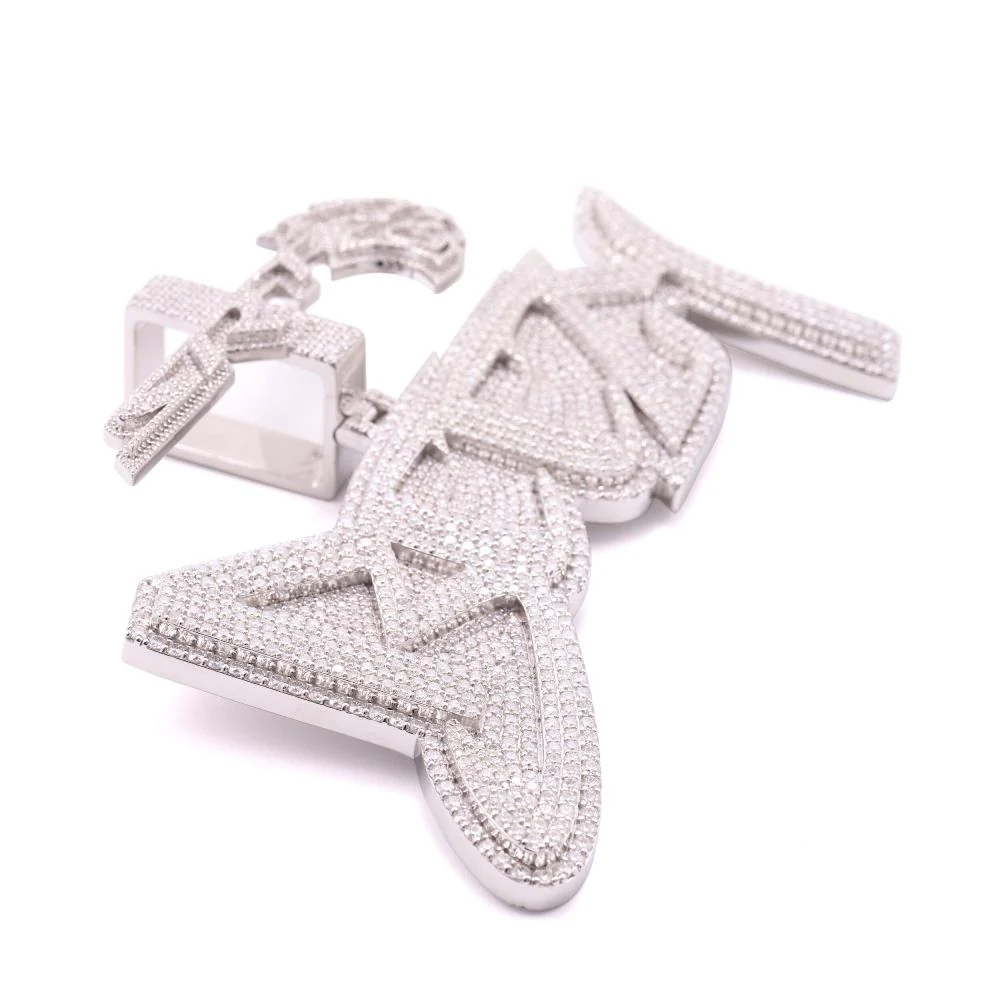 "SRT Breezy" Custom Moissanite Pendant 14K White Gold - Image 3