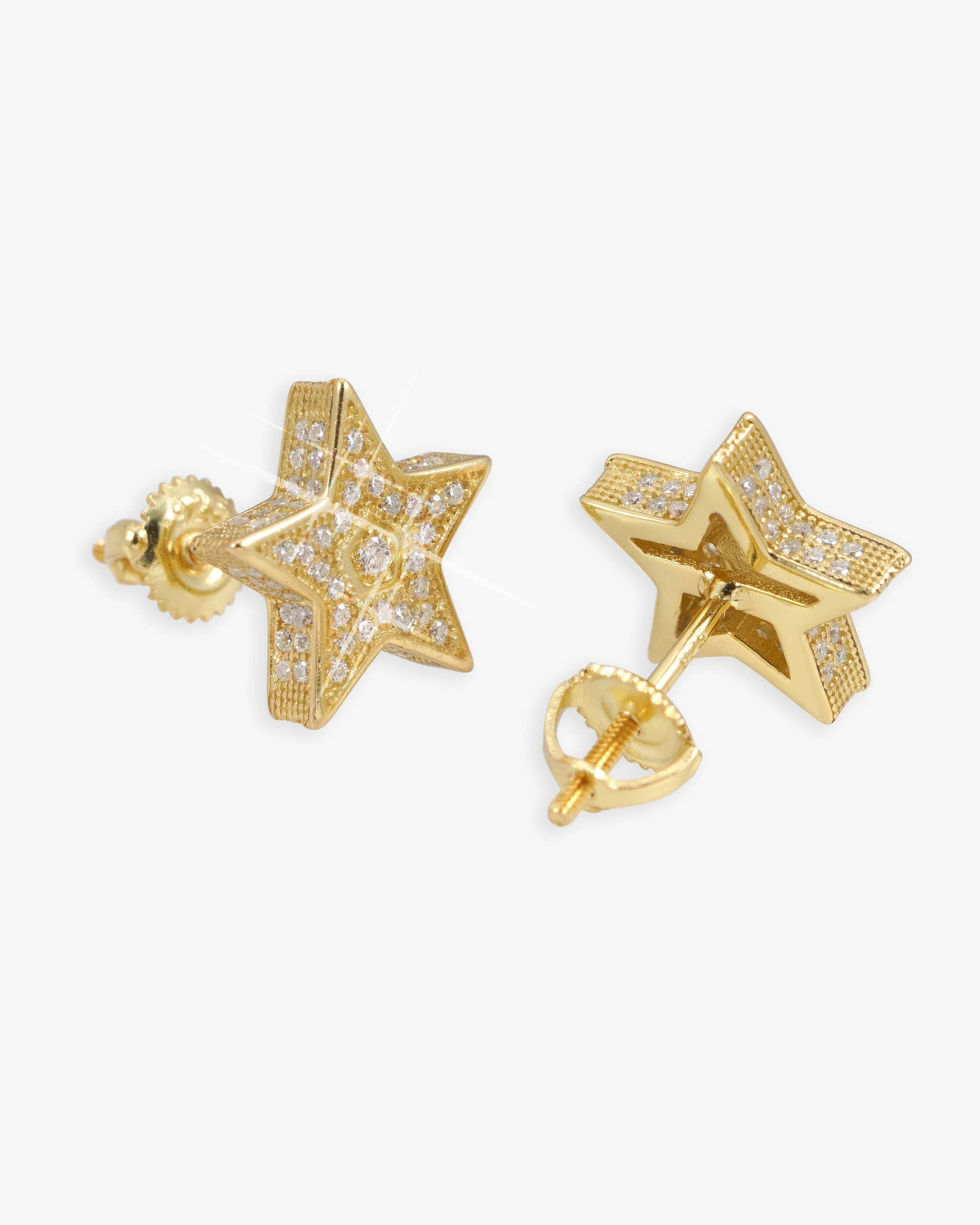 Star Moissanite Earrings 14K Gold - Image 2