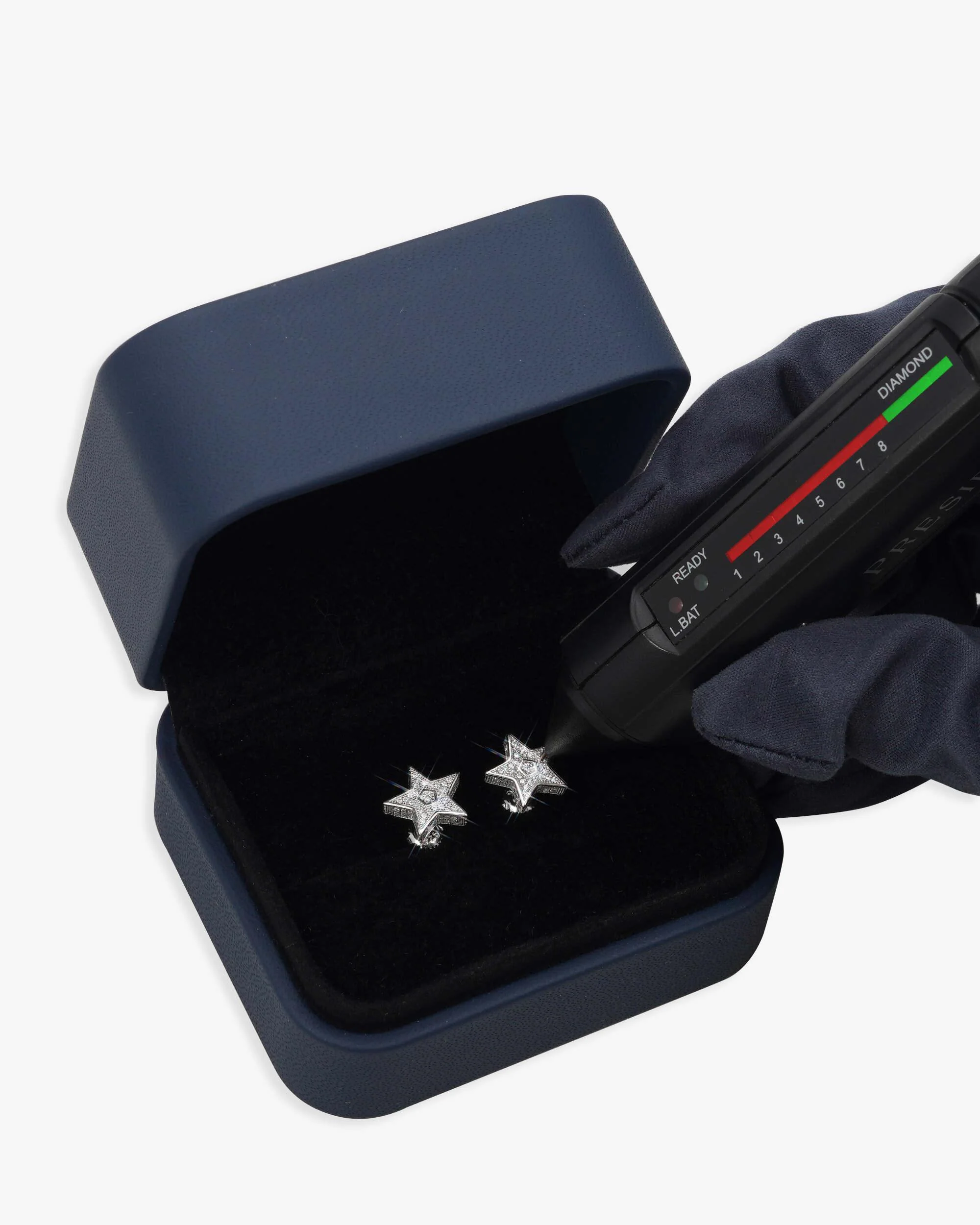 Star Moissanite Earrings 14K Gold - Image 5