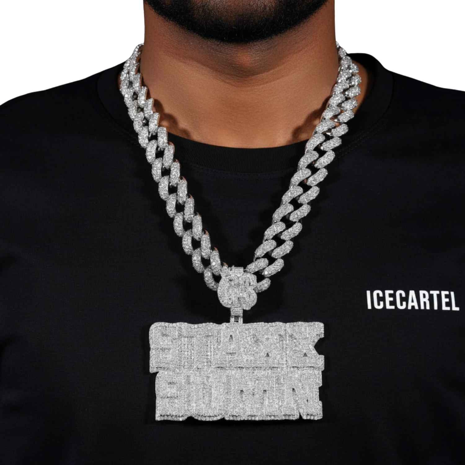 "STAXX SUMN" Custom Moissanite Pendant 14K Gold - Image 2