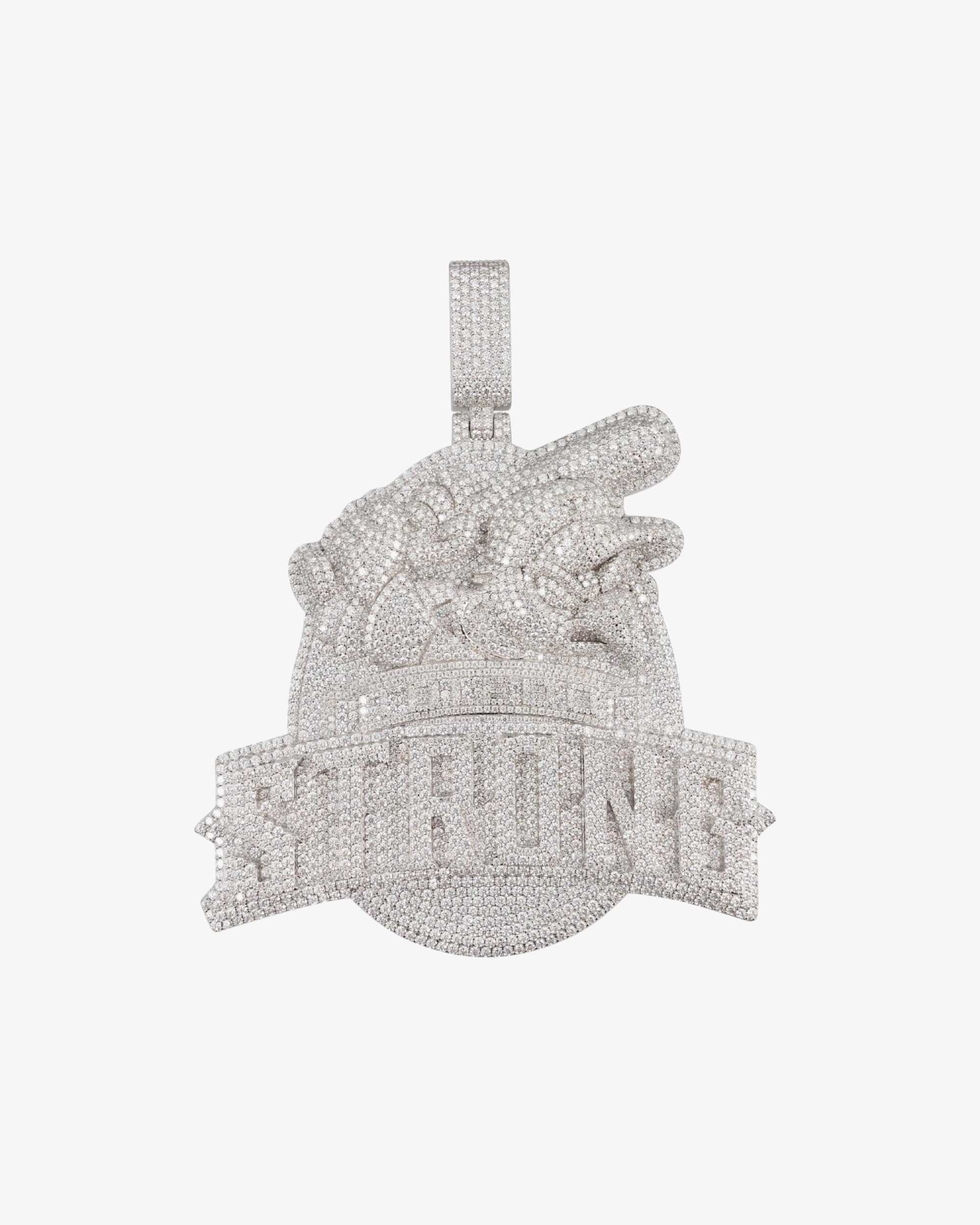 "STRONG" Custom Logo Moissanite Pendant 14K Gold