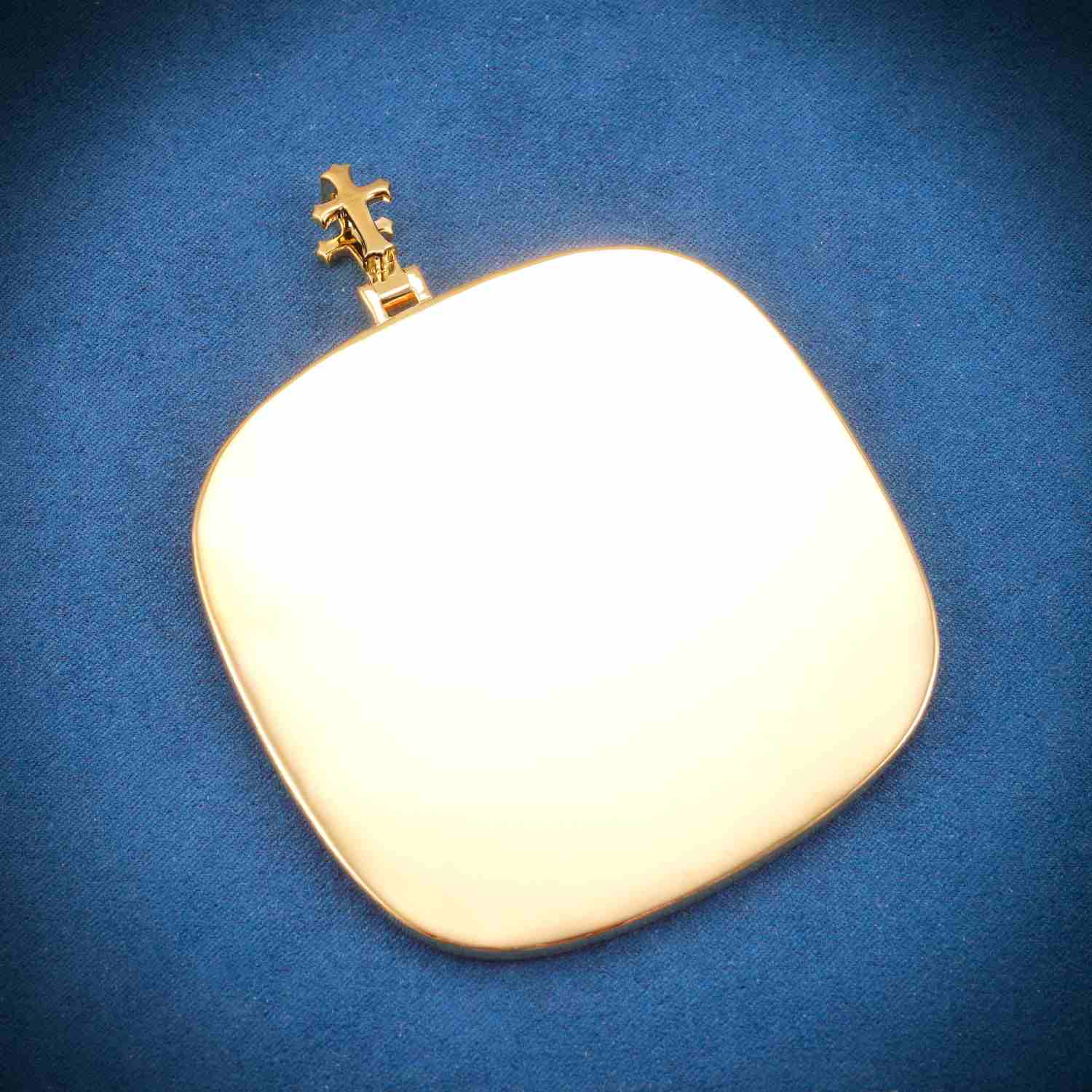 "SV" Custom Moissanite Pendant 14K Gold - Image 3