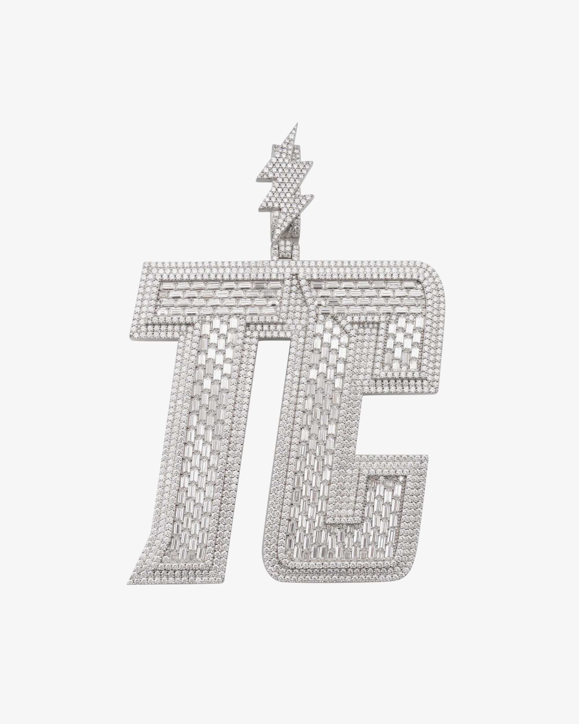 "TC" Custom Name Moissanite Pendant 14K Gold