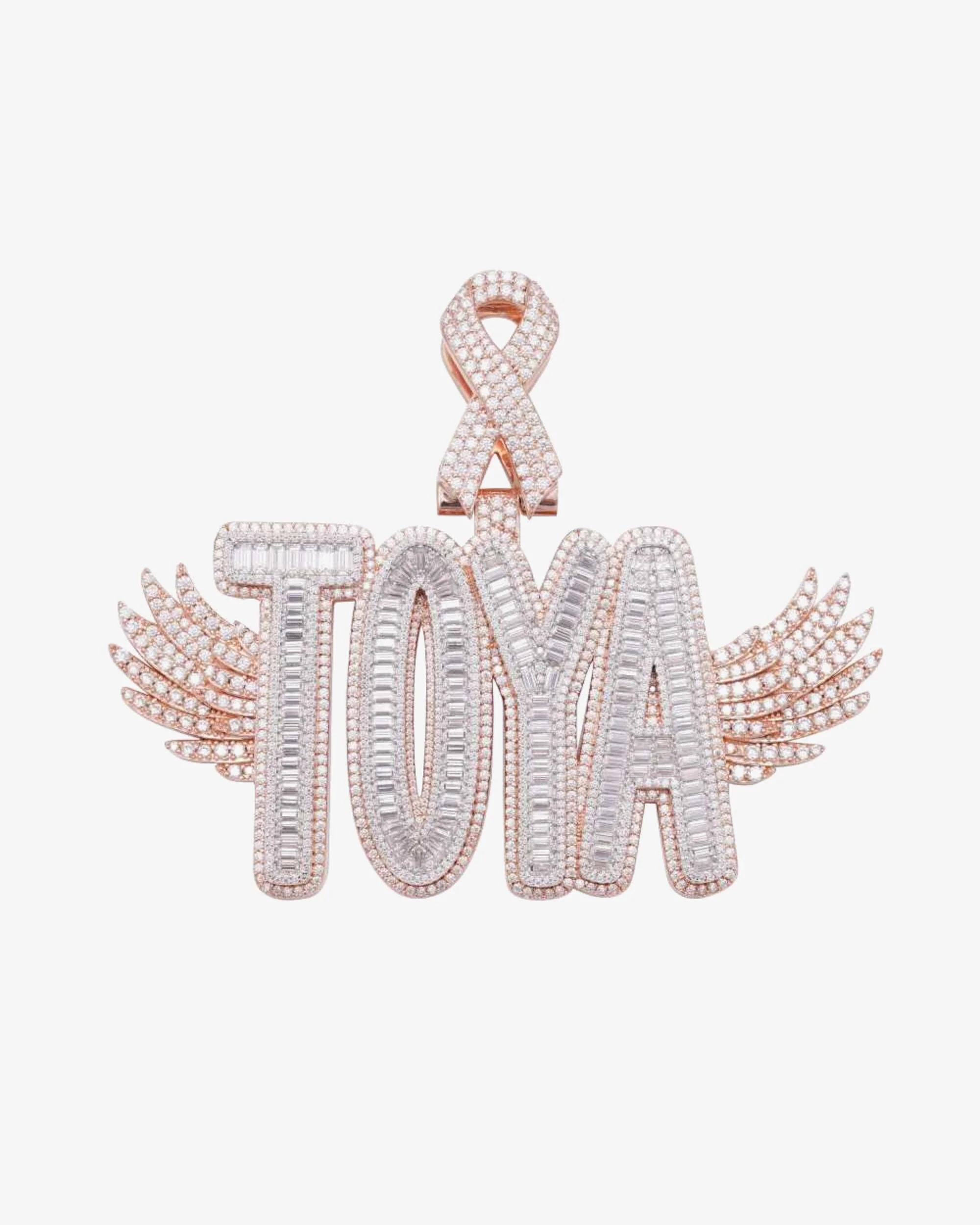 "TOYA" Custom Baguette Moissanite Pendant 14K Two Tone