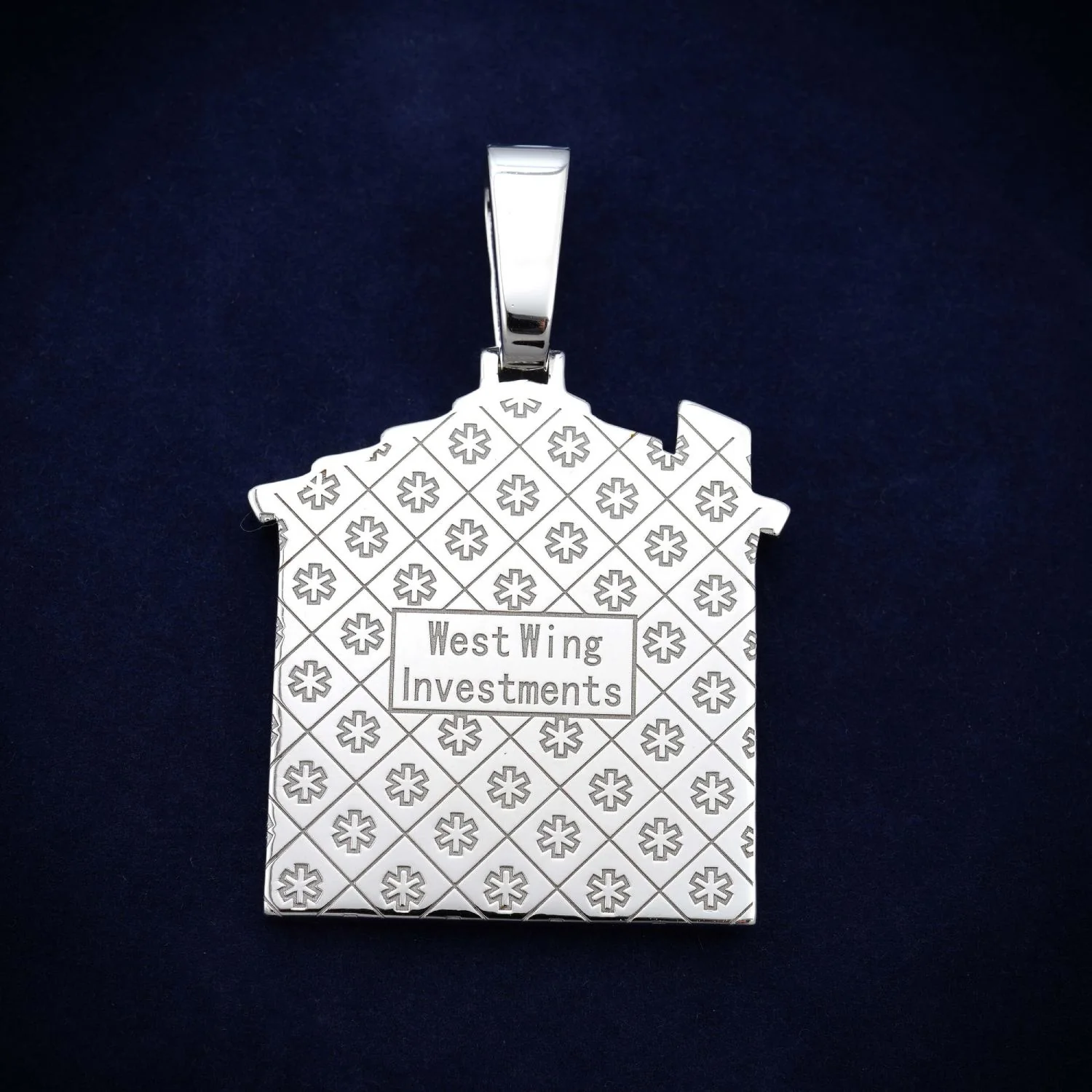 "TRAPHOUSE" Custom Moissanite Logo Pendant 14K Gold - Image 3