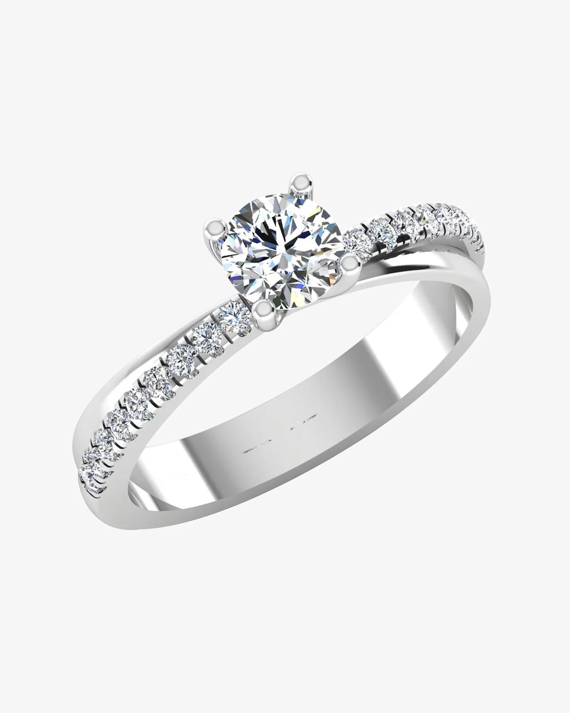 Twisted Moissanite Engagement Ring