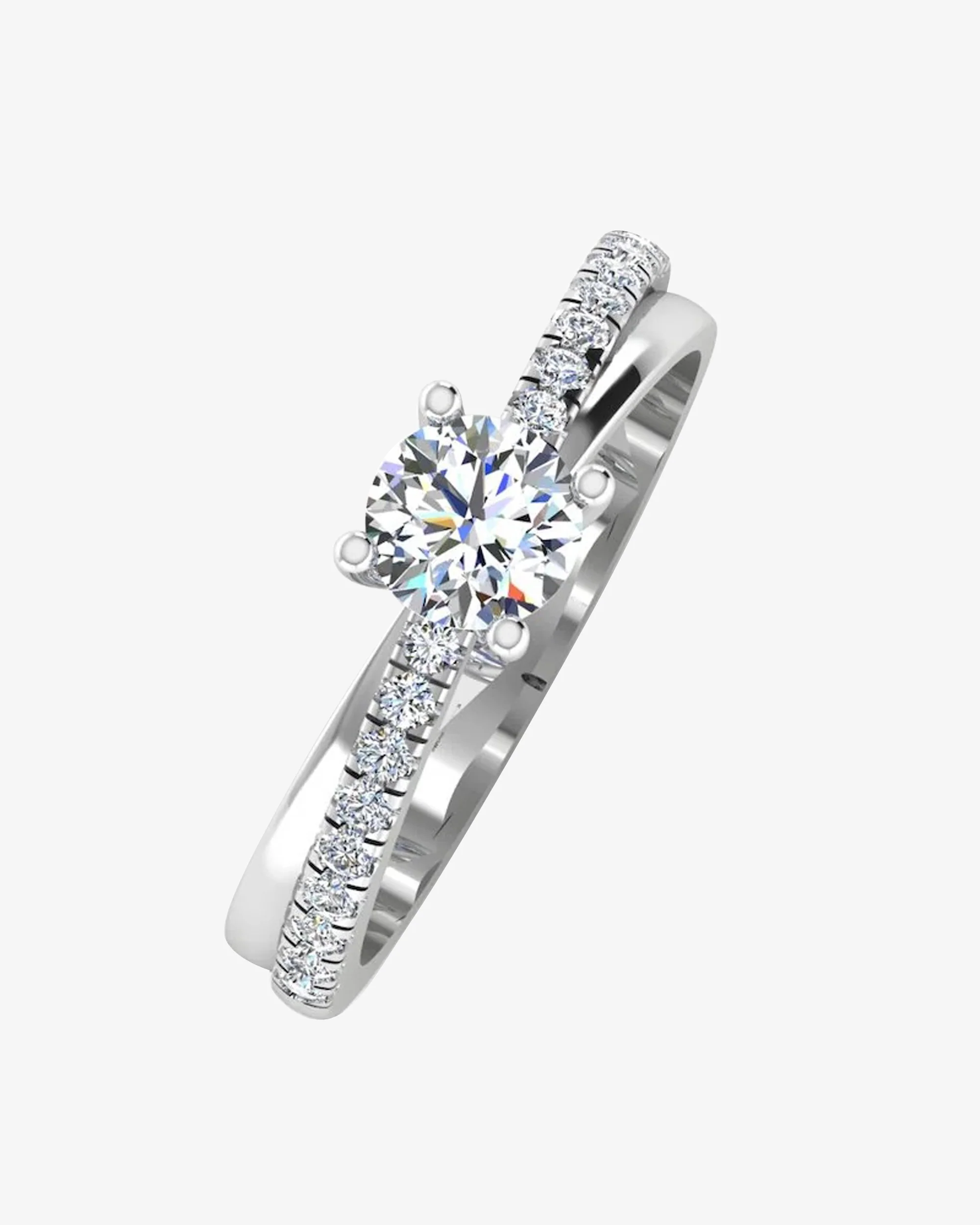 Twisted Moissanite Engagement Ring - Image 4