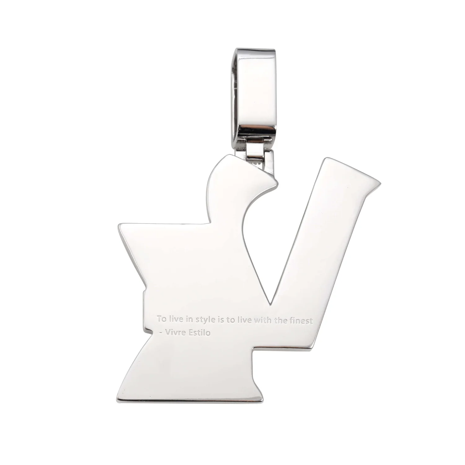 "VE" Moissanite Custom Name Pendant 14K Gold - Image 3