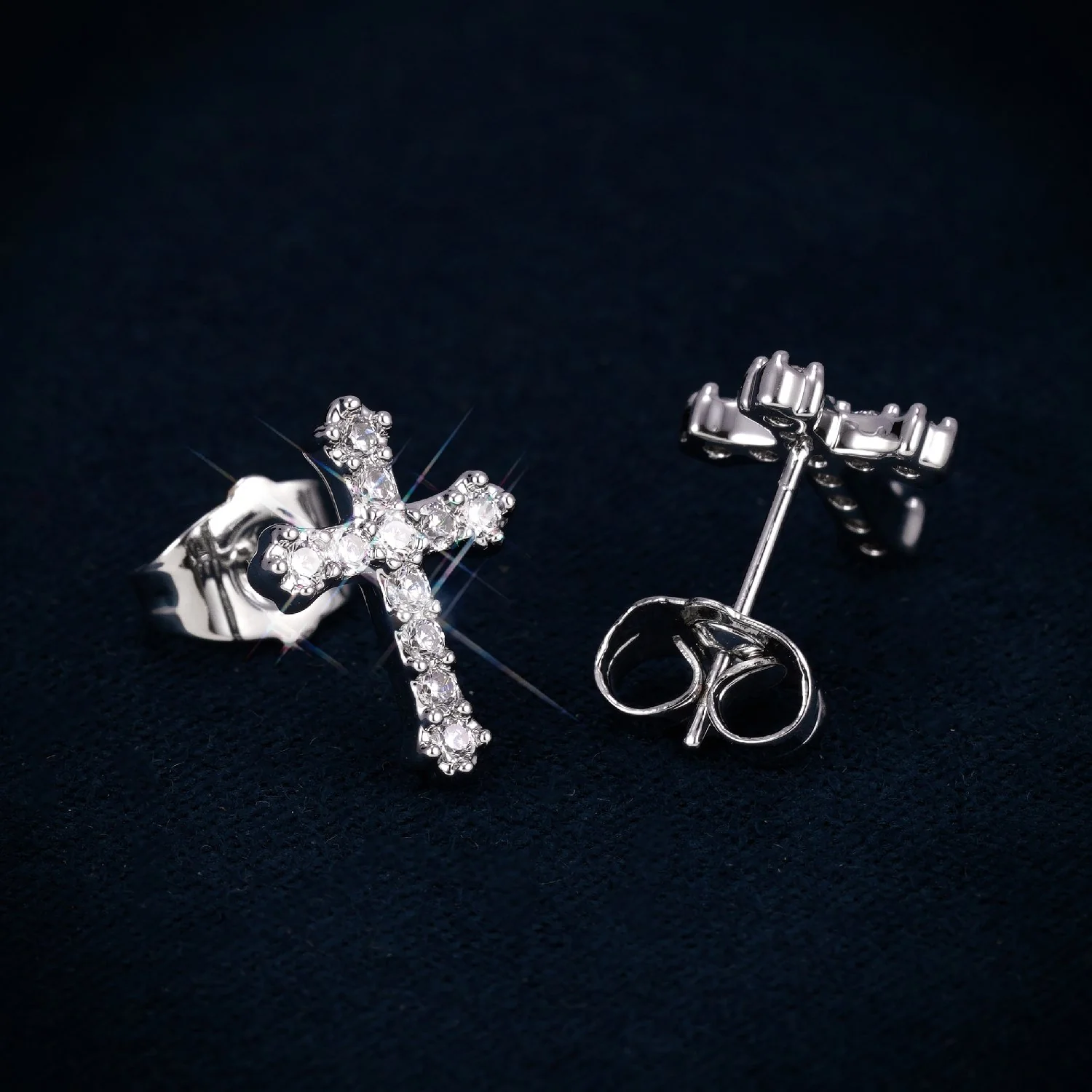 VVS Cross Earrings 14K Gold - Image 4