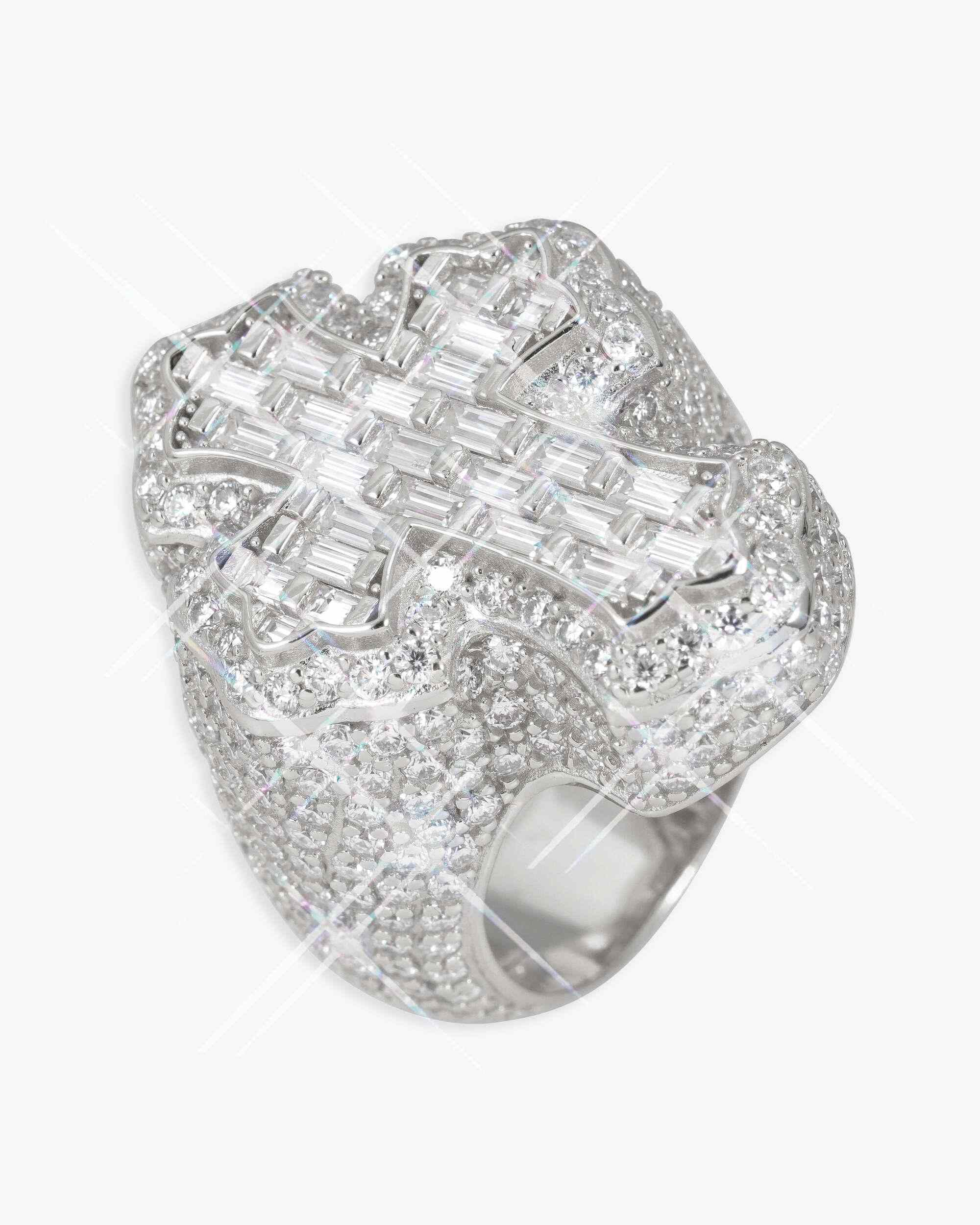VVS Fleur Cross Ring 14K Gold - Image 6