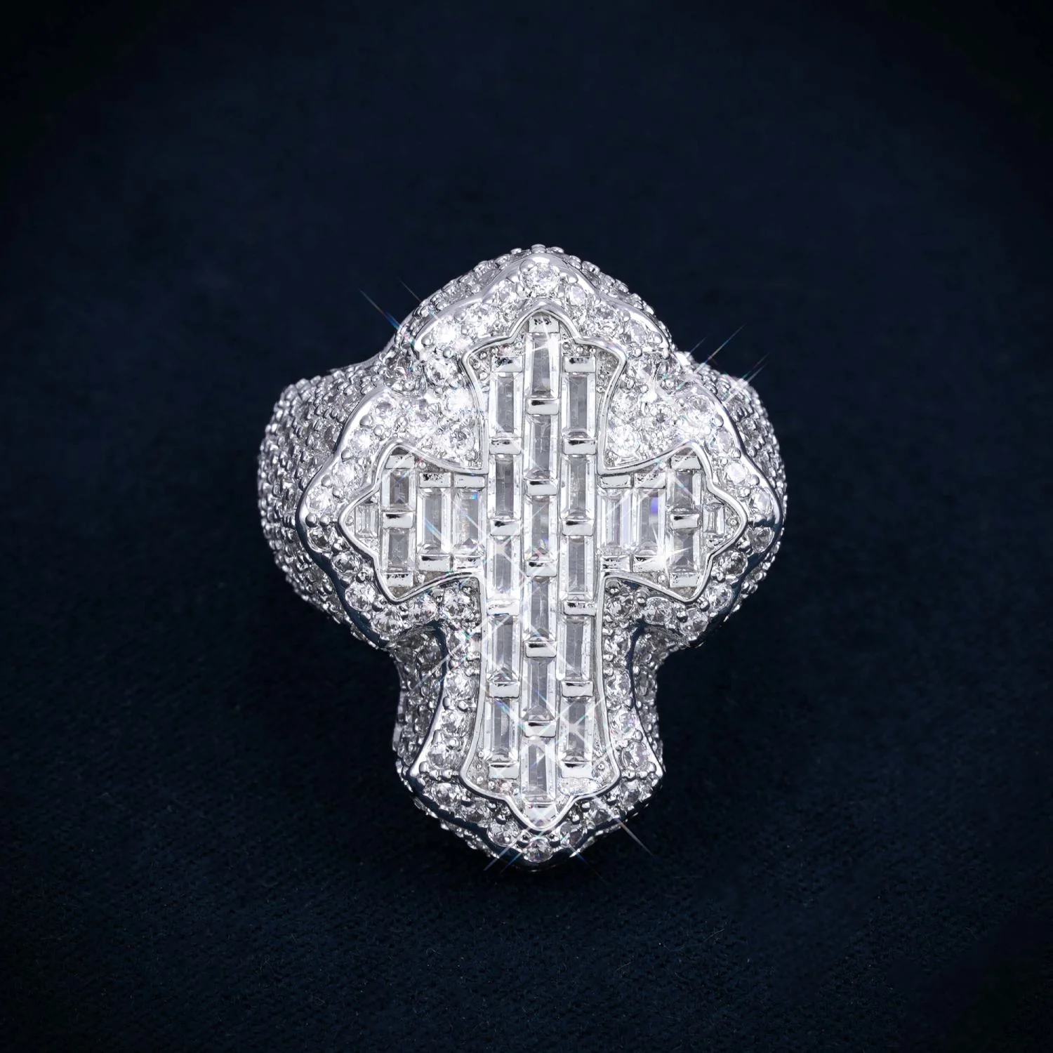 VVS Fleur Cross Ring 14K Gold - Image 7