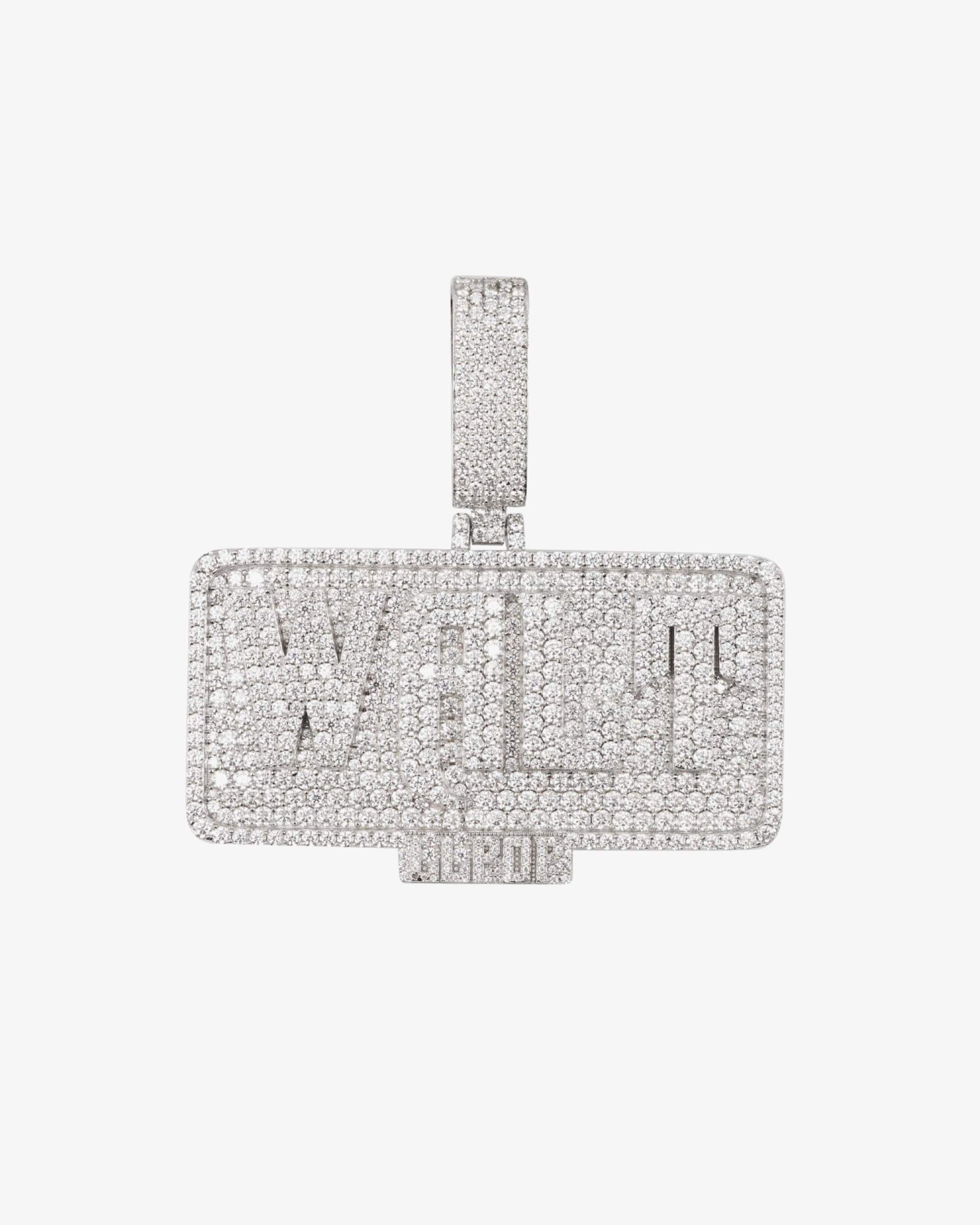 "WALT" Custom Moissanite Name Pendant 14K Gold