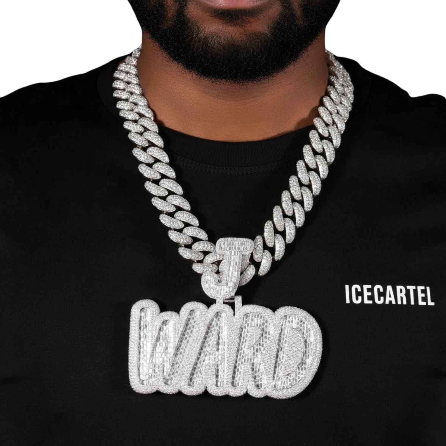 "WARD" Custom Moissanite Pendant 14K Gold - Image 2