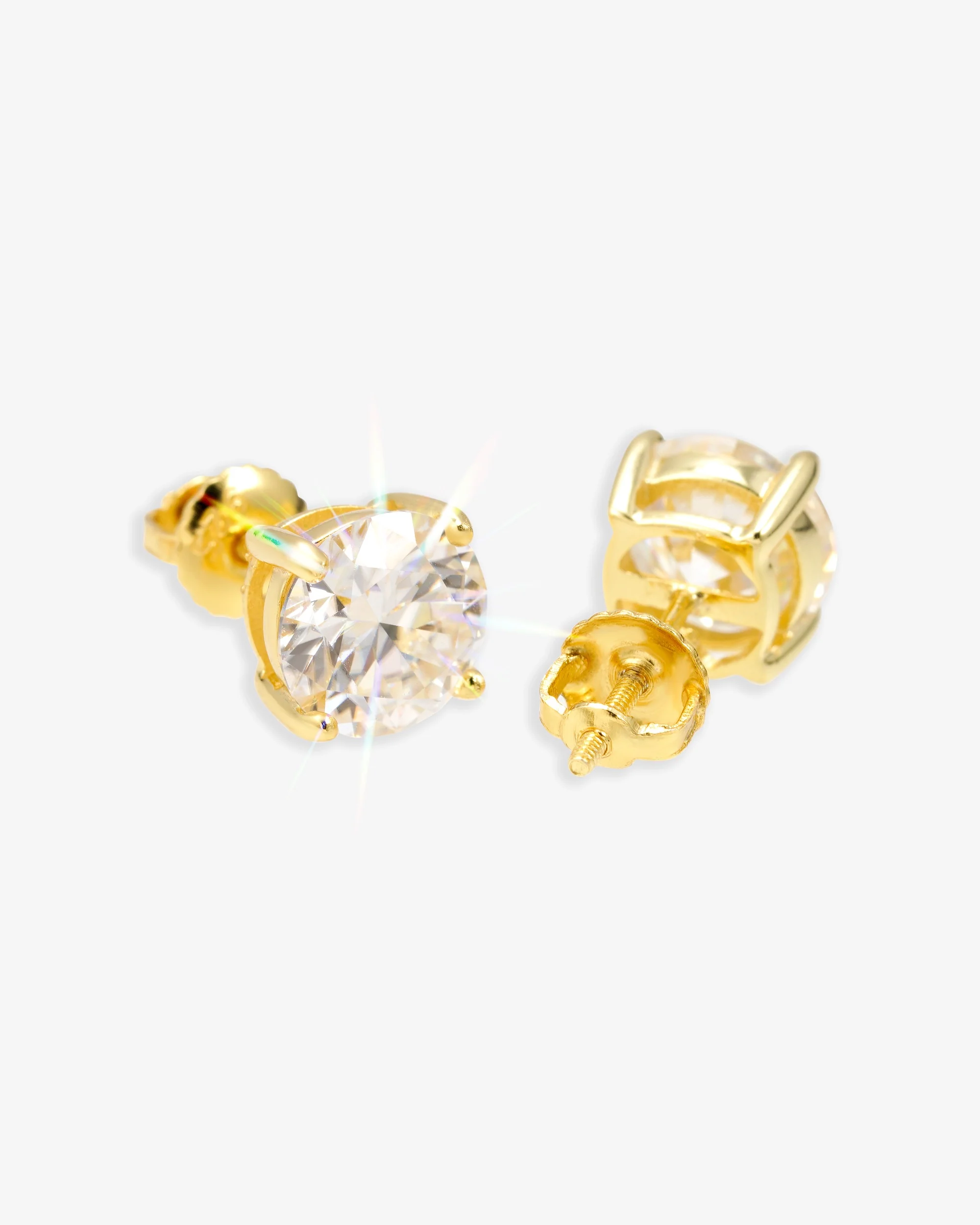VVS Stud Earrings 14K Gold (ALL SIZES) - Image 10