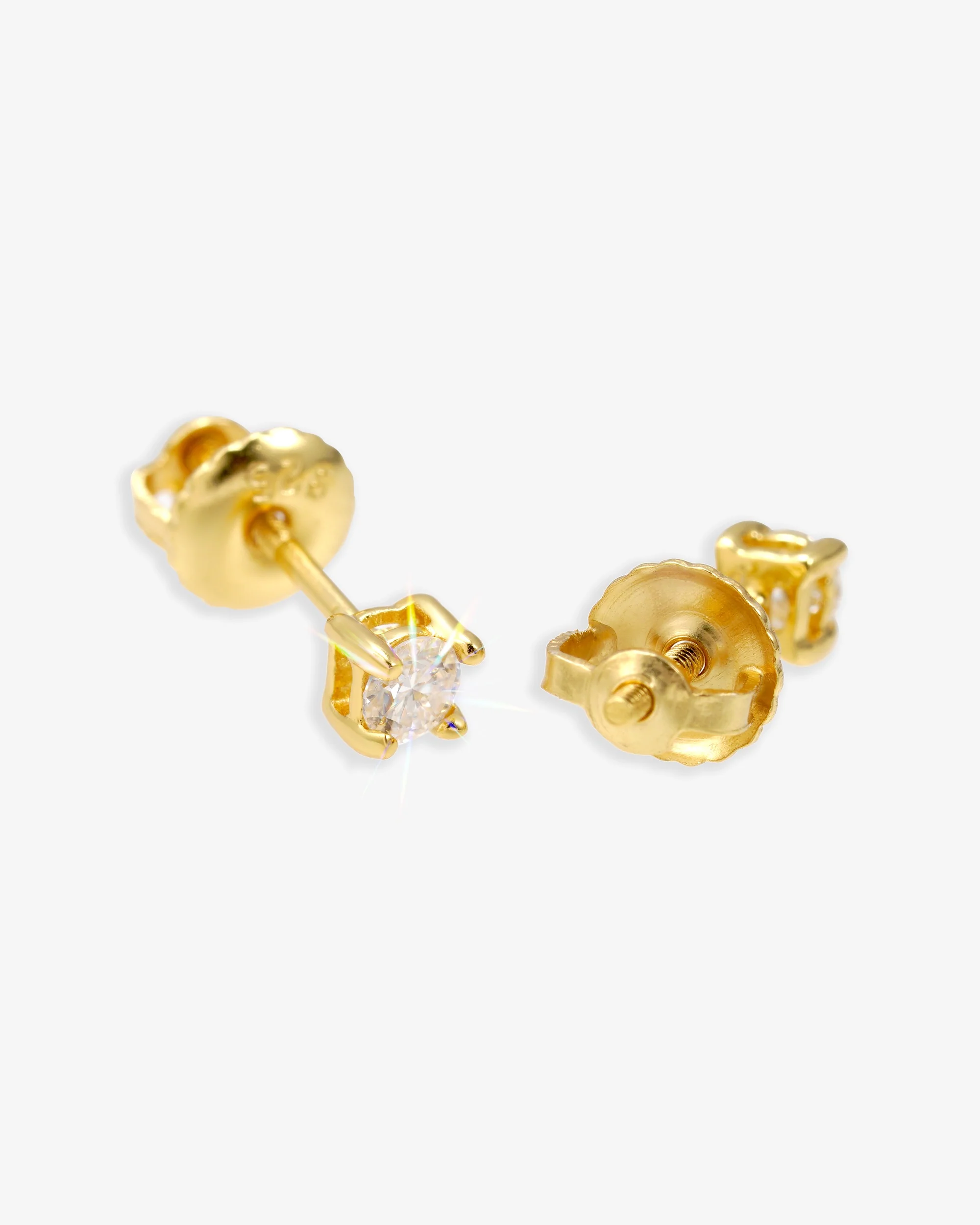 VVS Stud Earrings 14K Gold (ALL SIZES) - Image 6