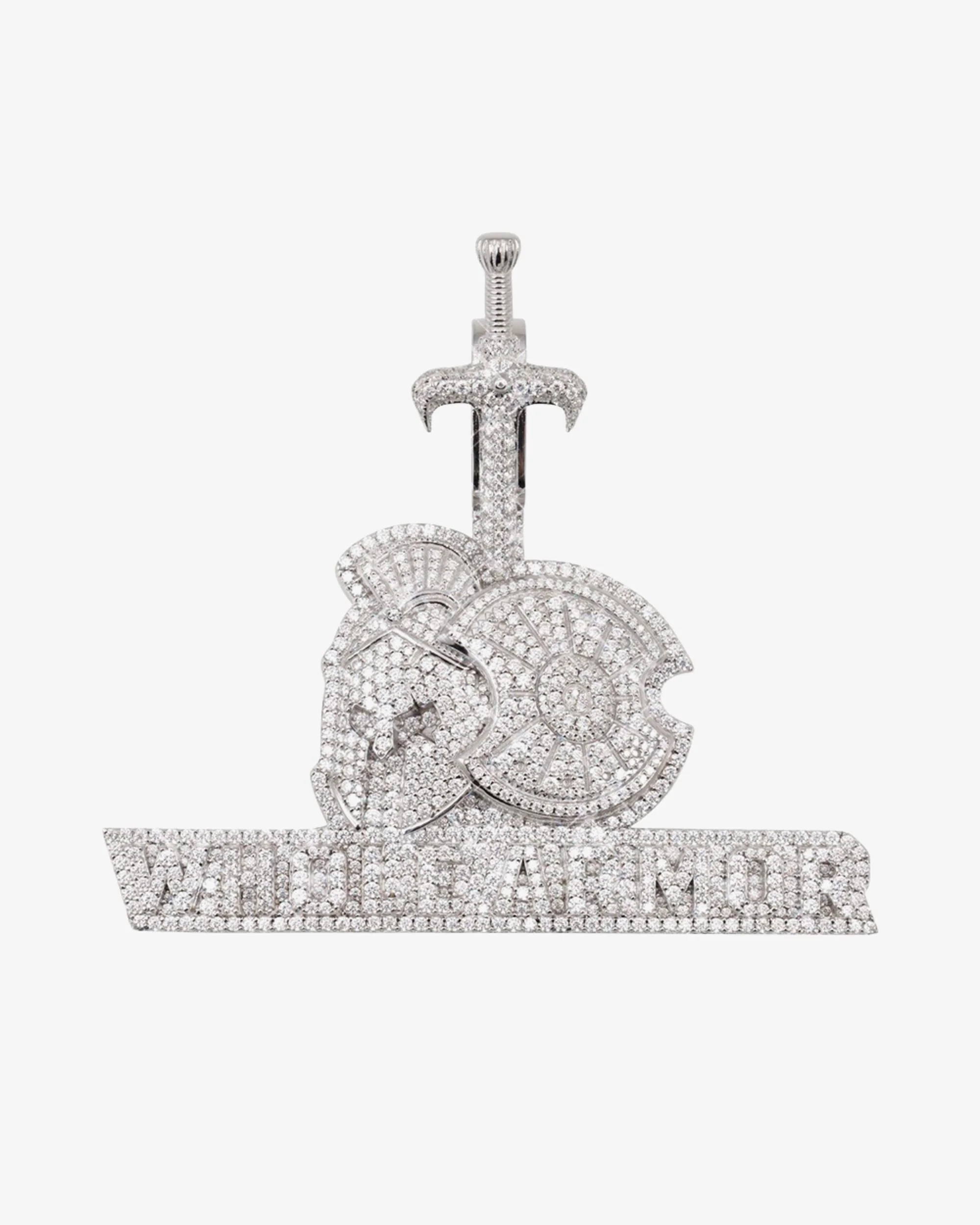 "WHOLE ARMOR" Custom Logo Moissanite Pendant 14K Gold