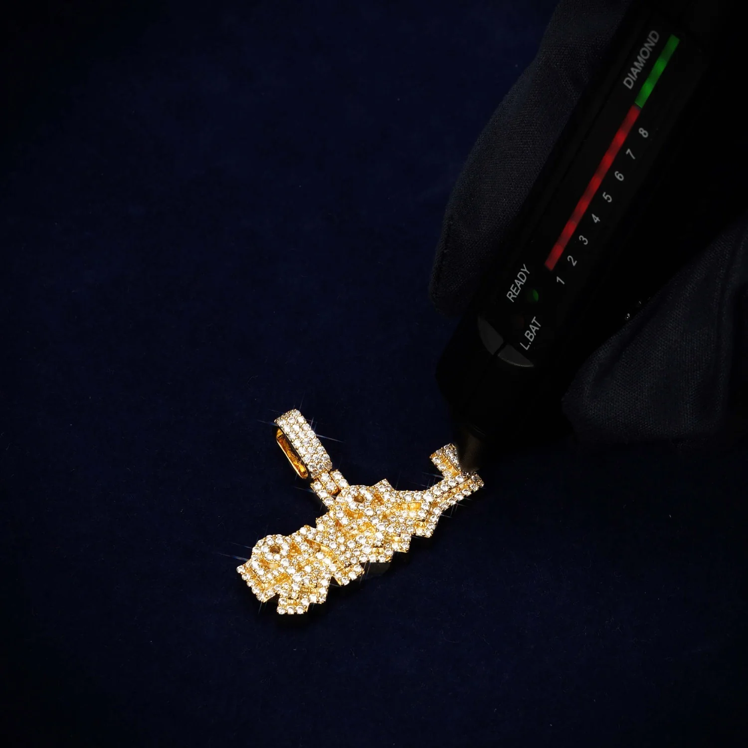 "YL" Custom Name Moissanite Pendant 14K Gold - Image 3